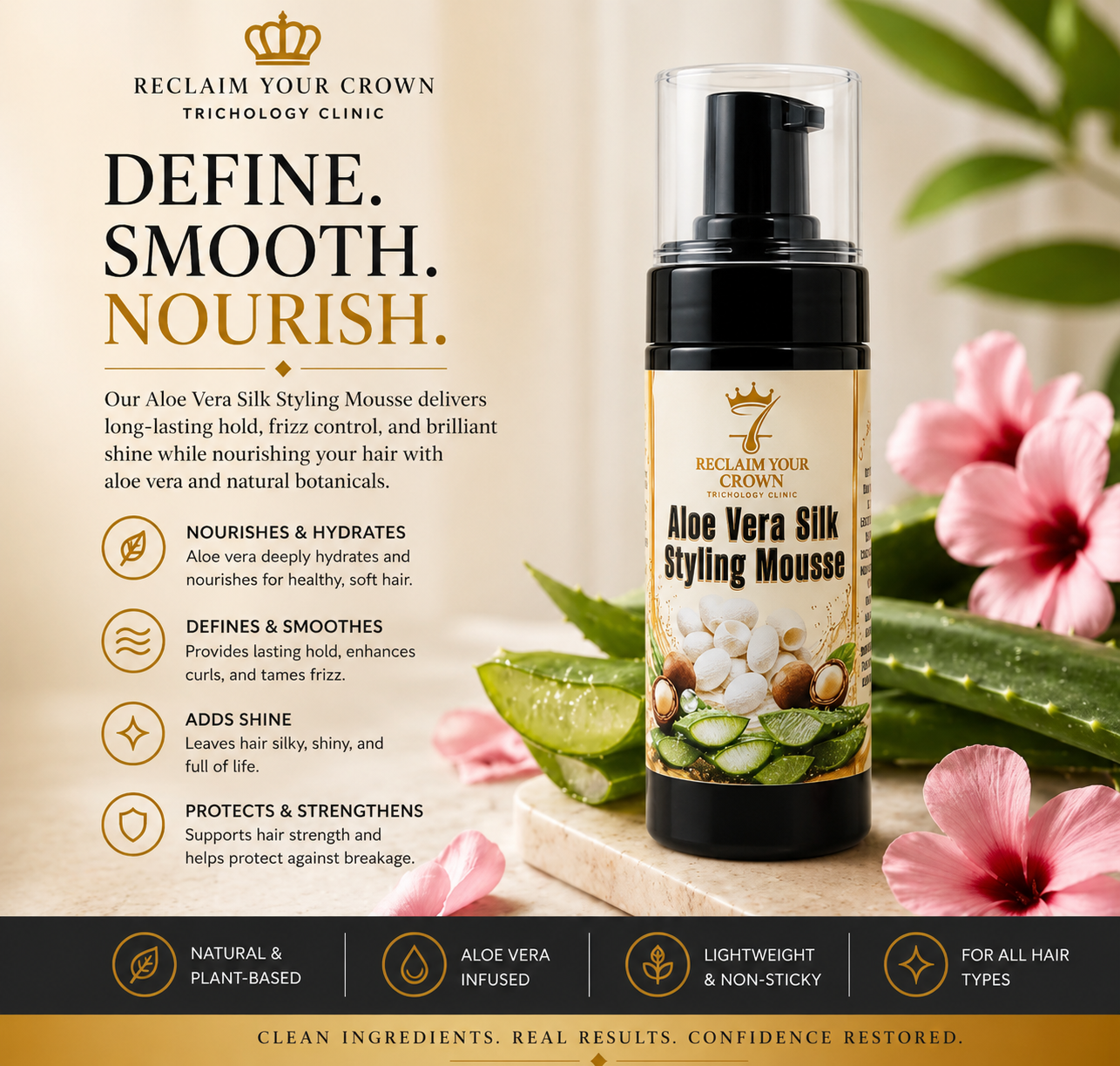 Aloe Vera Silk Styling Mousse-5 oz