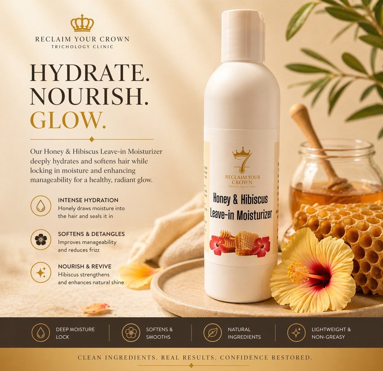 Honey & Hibiscus Leave-In Moisturizer - 8oz