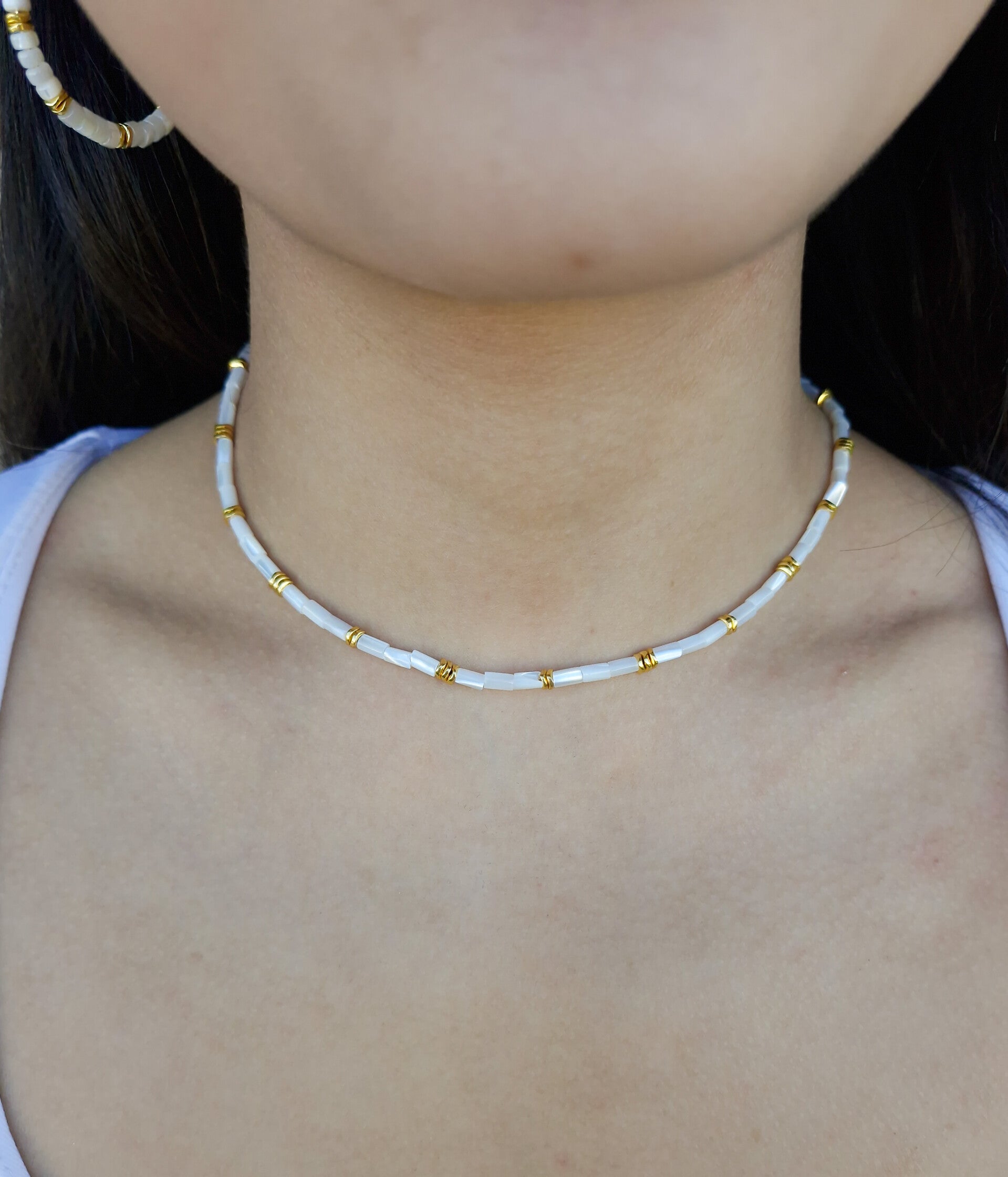 Collier Camila Nacre et Hématite