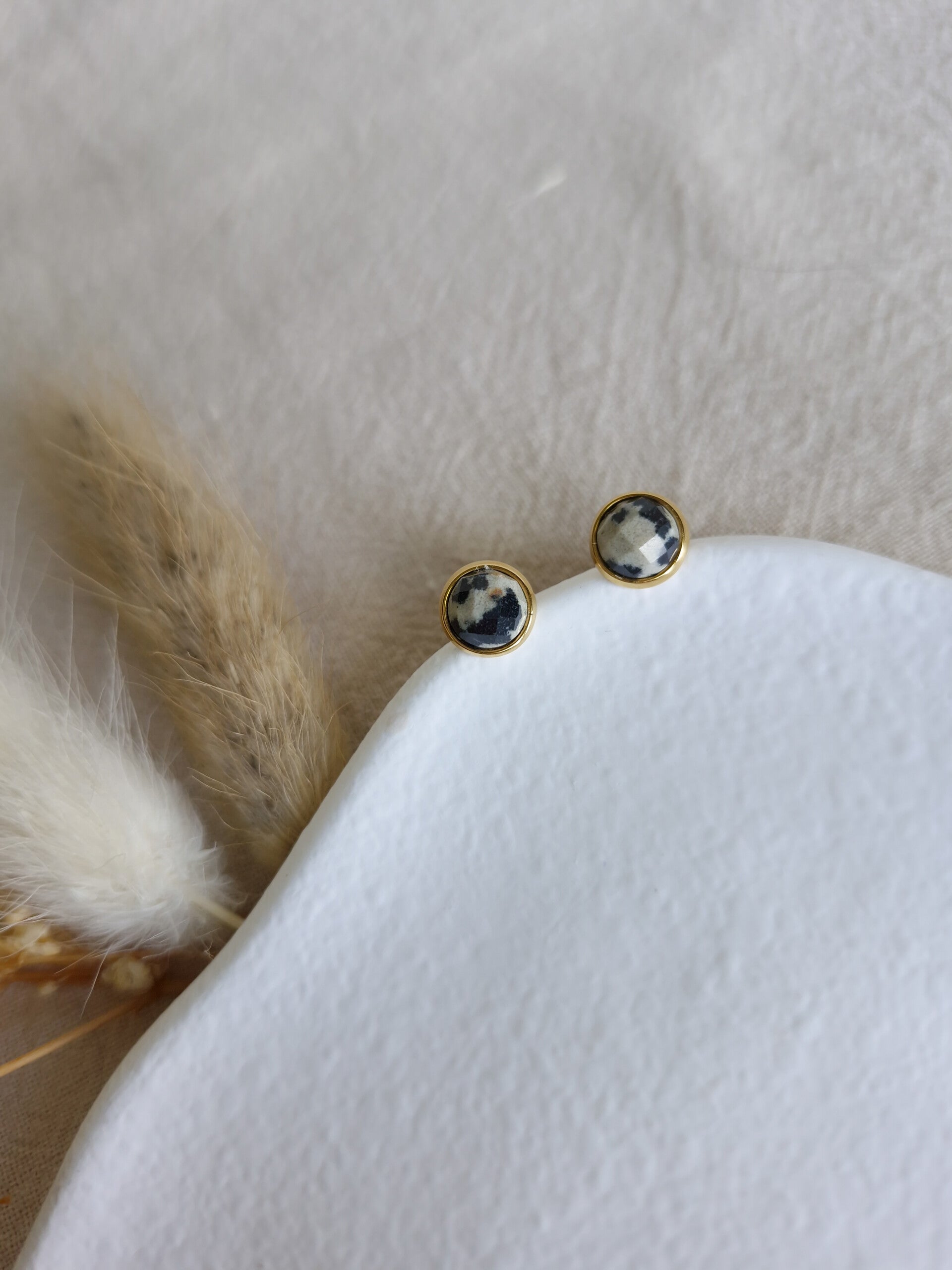 Boucles d'oreilles Eden Jaspe Dalmatien