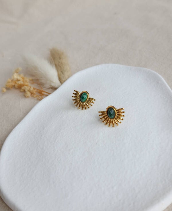Boucles d'oreilles Aïla Malachite