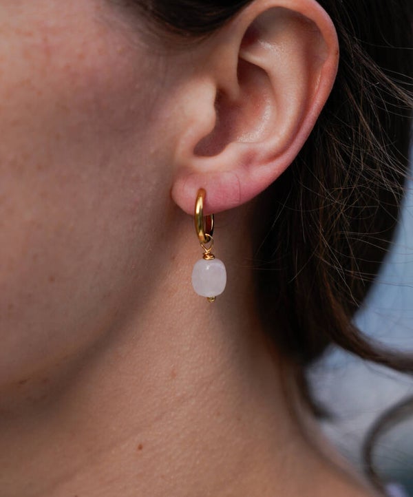 Boucles d'oreilles Célia Quartz Rose