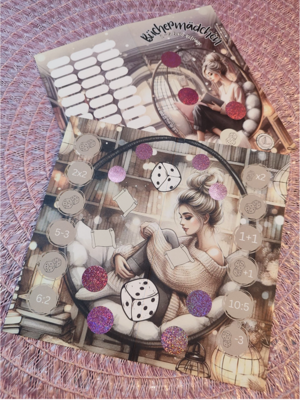 Büchermädchen - A6- Klappkarte