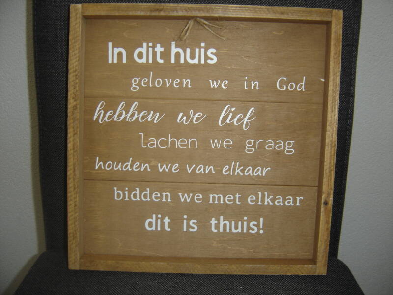 dienblad met tekst
