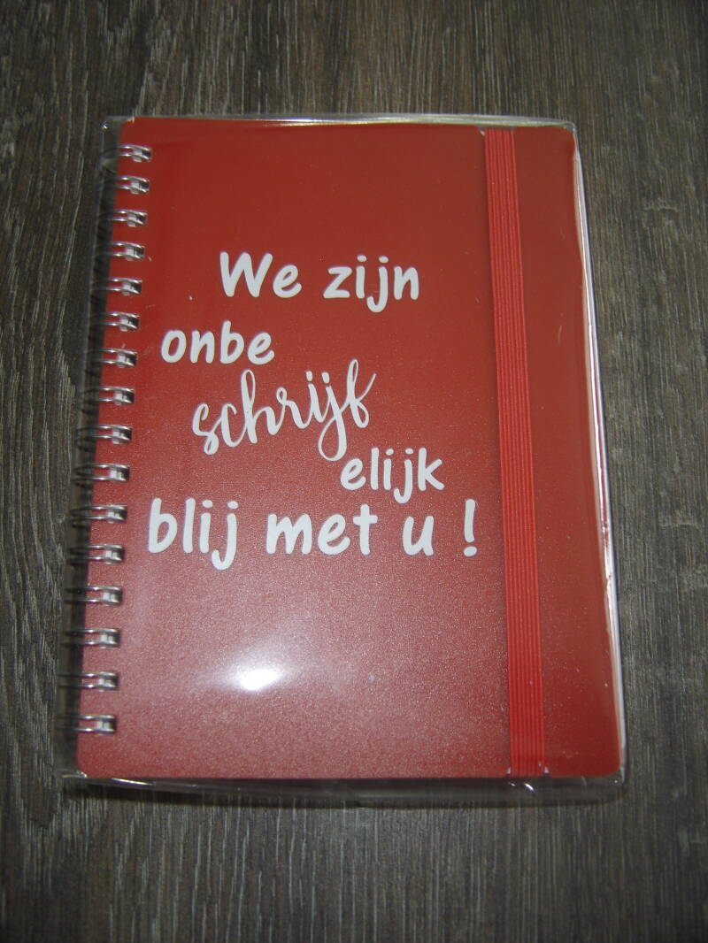 notitieboekje met tekst