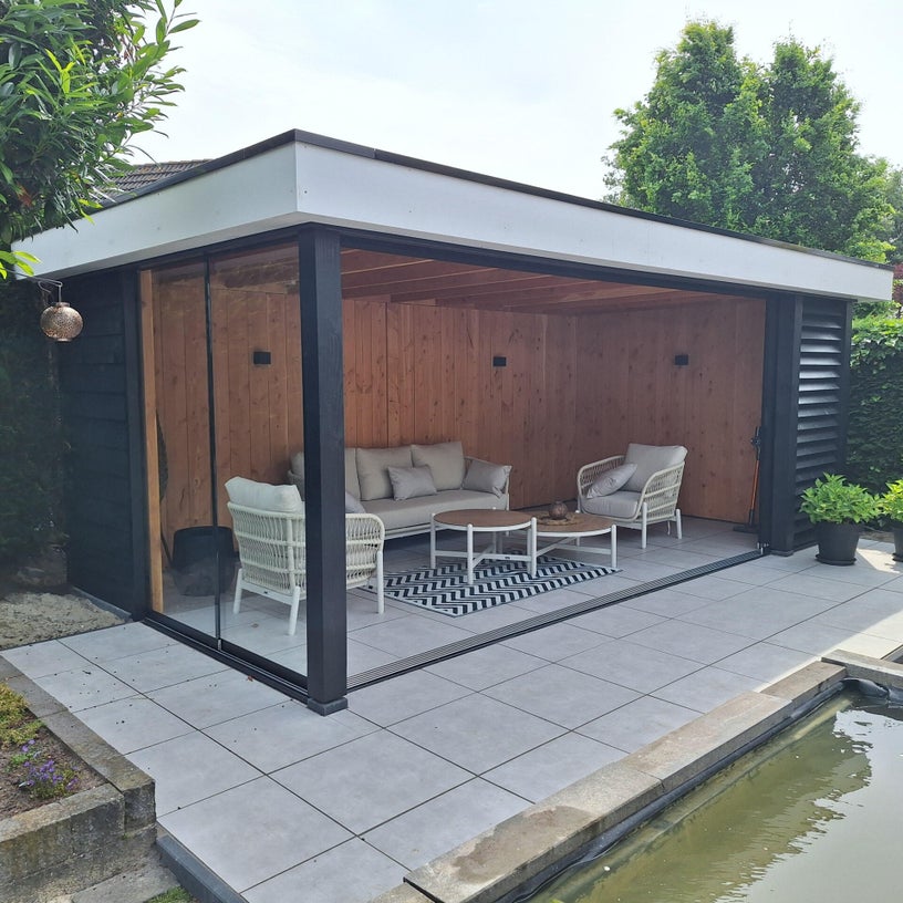 Maatwerk Douglas overkapping plat dak