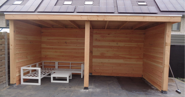 Echte Douglas overkapping plat dak 6x3