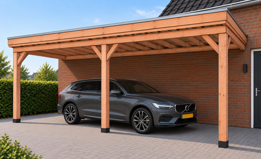 Douglas carport aan huis 7x3