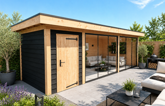 Schuur met tuinkamer Model Veluwe