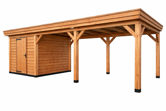 Douglas overkapping zonder wanden