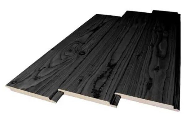 Sponningplank dekkend zwart gespoten 18 x 195mm (180mm werkende breedte)