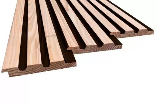 Detail van Rombusprofiel naturel met zwarte achterwand