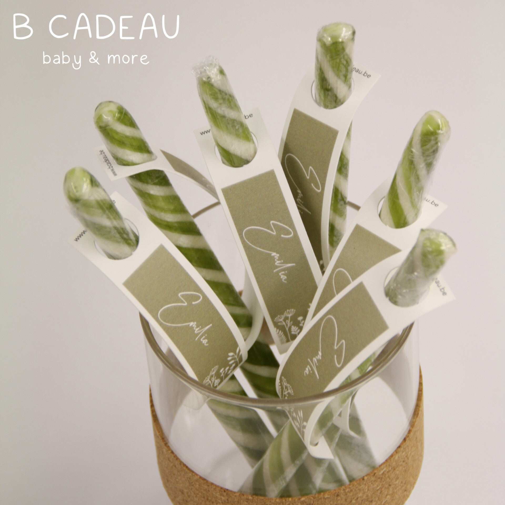 Zuurstokken met label