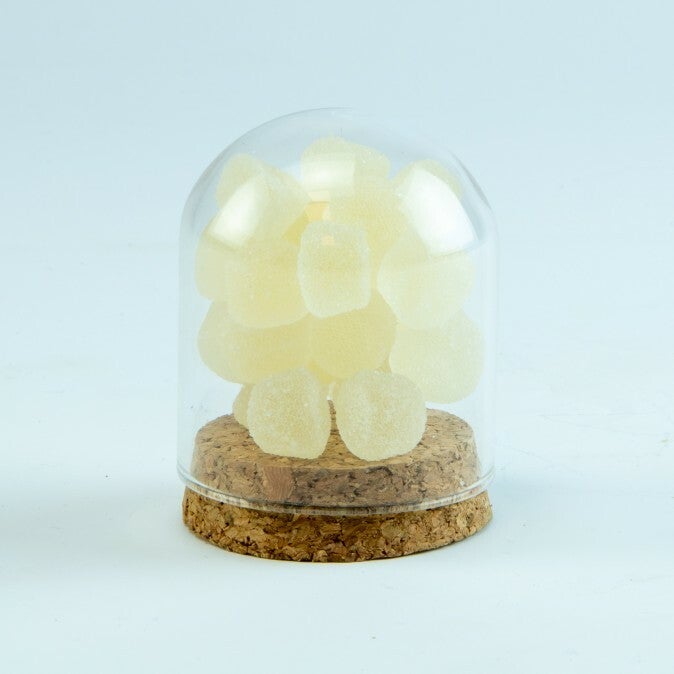 Glazen stolpje met kurk bodem