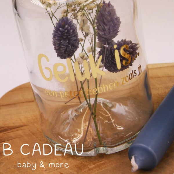 Dinnerkaars houder met droogbloemen