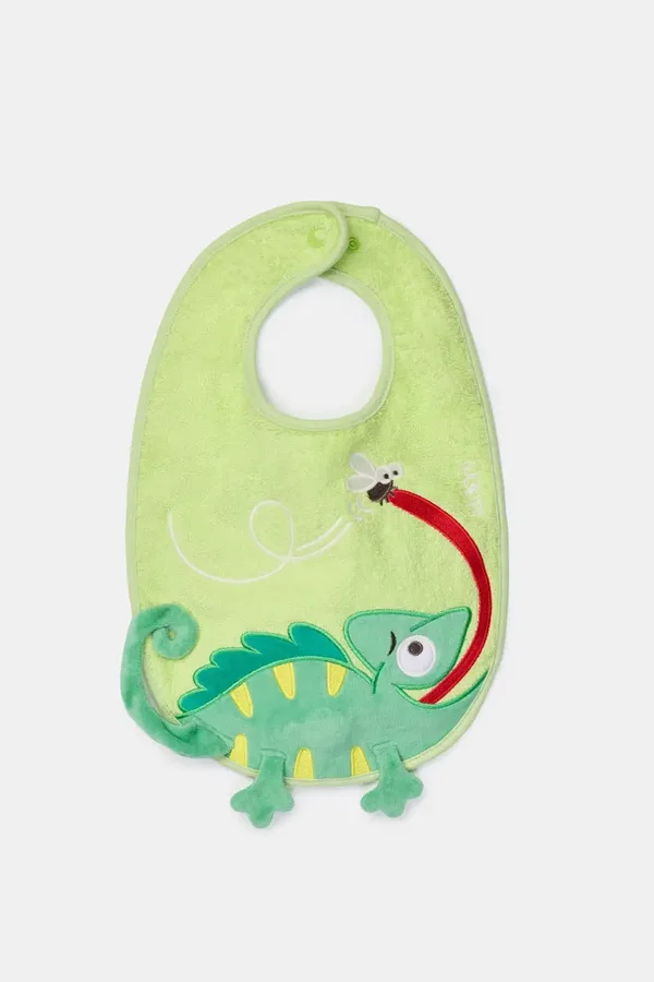 Groen slabbetje kameleon van badstof