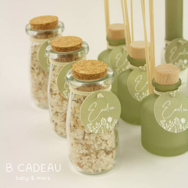 Glazen potje met badzout