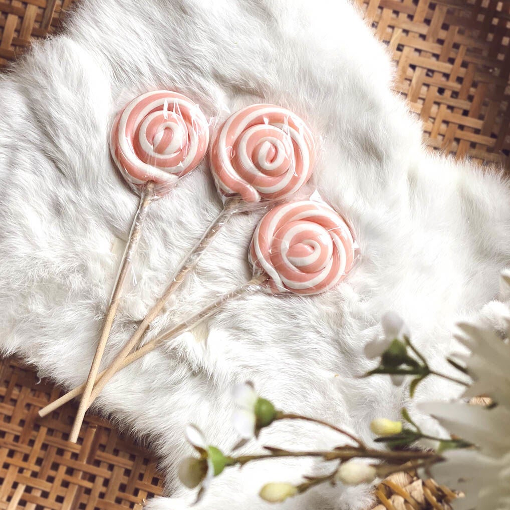 Swirl lolly's wit met roze 10st.