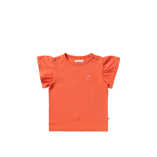 Single Jersey | Ruffle Shirt | Coral