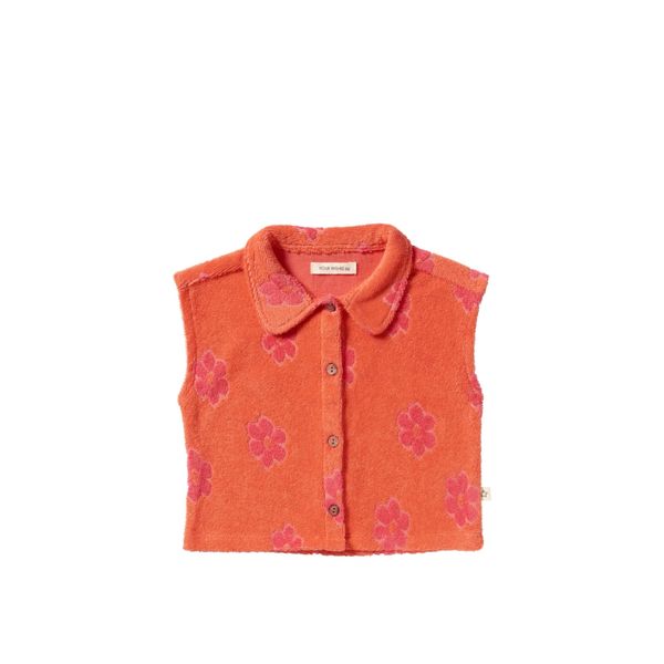 Flower Terry | Summer Vest | Coral