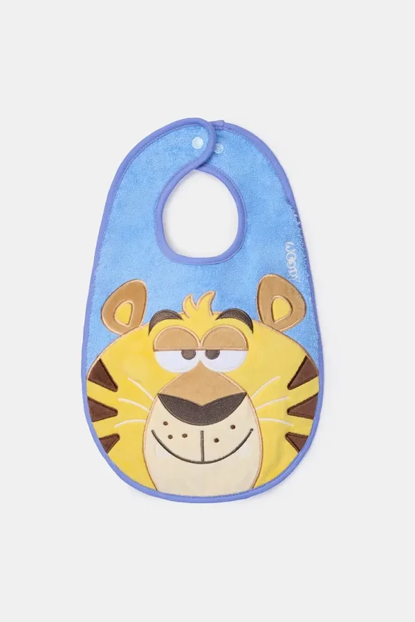 Blauw slabbetje tijger van badstof