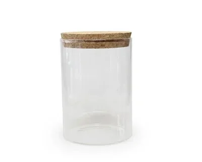 Glazen bokaal met kurk deksel - transparant