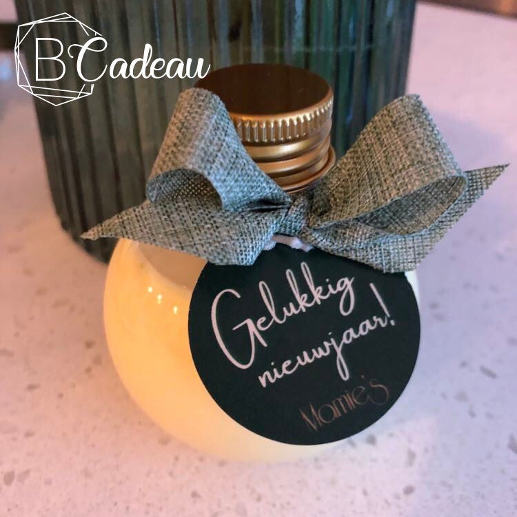 Bol flesje met goudkleurige dop