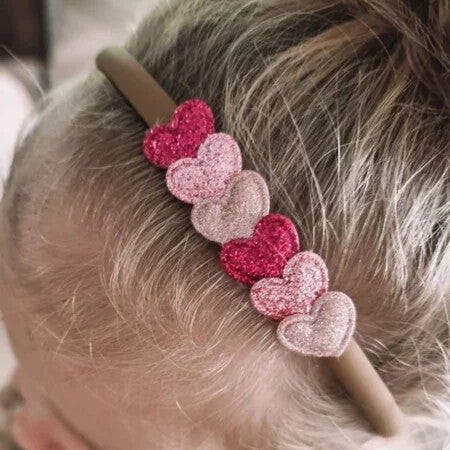 Diadeem glitter hartjes