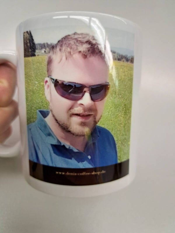 Porzellan Tasse mit ihren Lieblingsbildern oder Firmenlogo, hergestellt in der Schweiz
