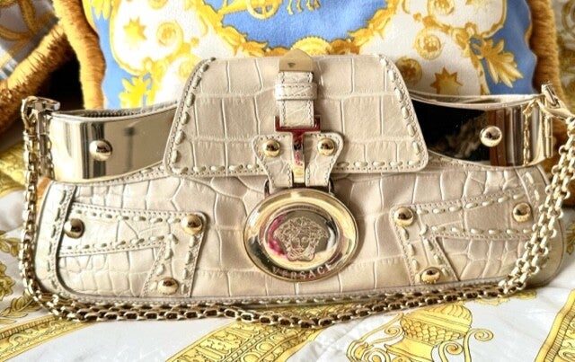 VERSACE CLUTCH AUS KROKO mit MEDUSA