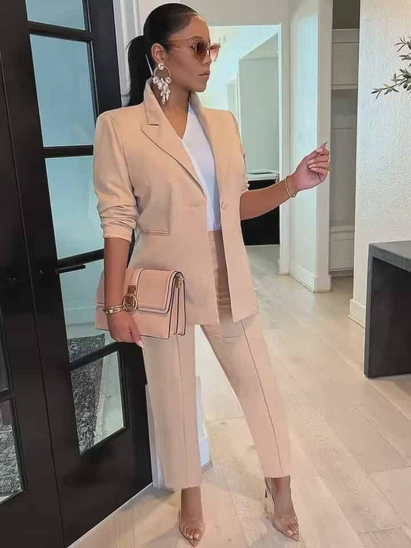 Blazer pantalon ensemble  2 pièces deux coloris