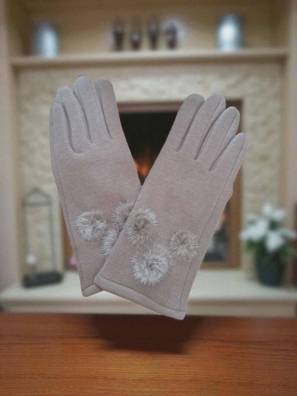 Gants Tactile téléphone Motif 3 pompons