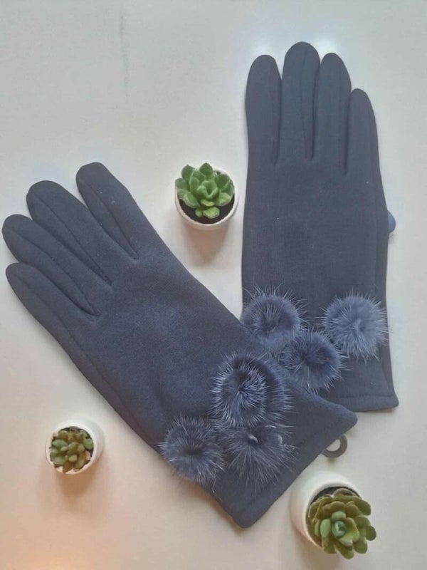Gants Tactile téléphone Motif 3 pompons