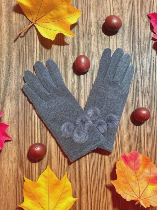 Gants Tactile téléphone Motif 3 pompons