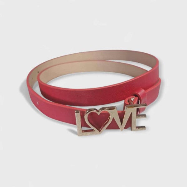 Ceinture Rouge Motif LOVE Métal