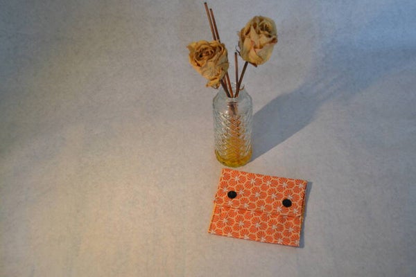 🧼 Pochette à savon en tissu japonais – Motif Asanoha orange