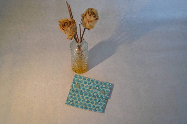 🧼 Pochette à savon en tissu japonais – Motif Asanoha bleu