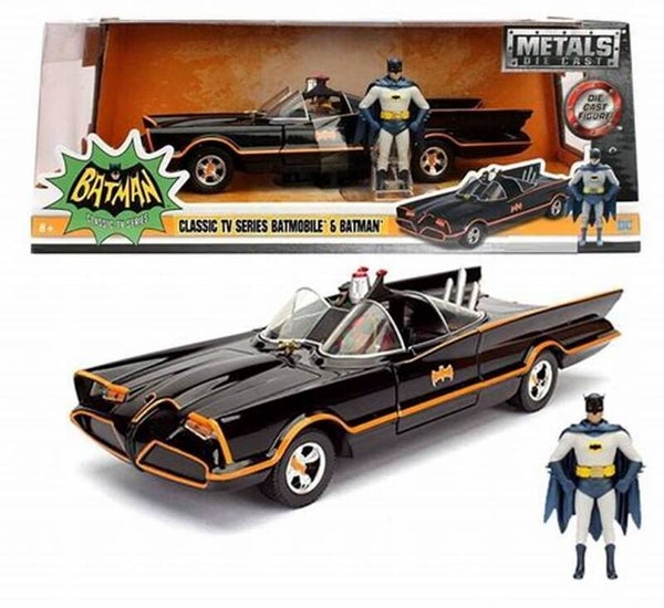 Batman Diecast Model 1/24 1966 Classic TV Series Batmobile with figure