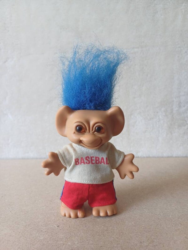 Uneeda Doll Co Inc Troll Blauw met Baseball Outfit