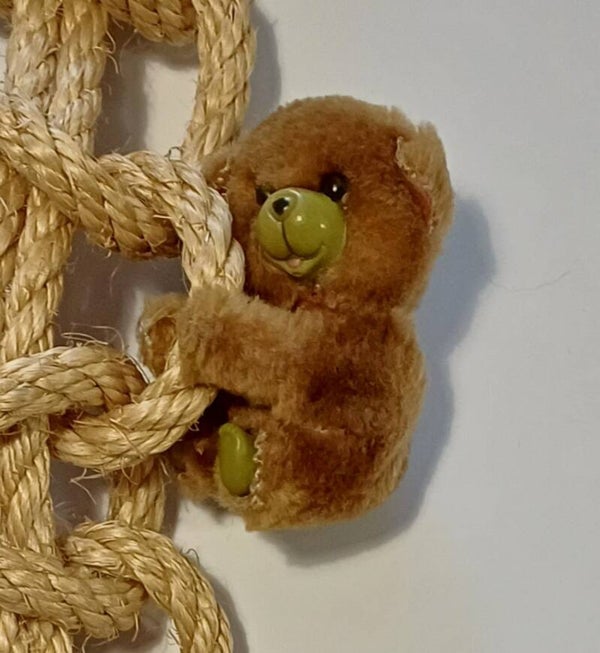 Vintage Bruine Beer 1 Knijpbeestje/poppetje jaren 80