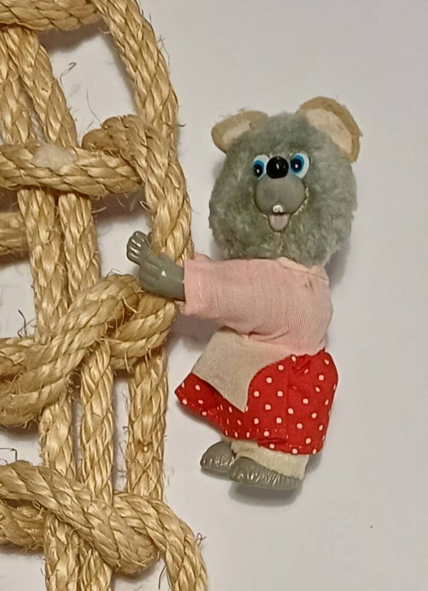 Vintage Muis Knijpbeestje/poppetje jaren 80