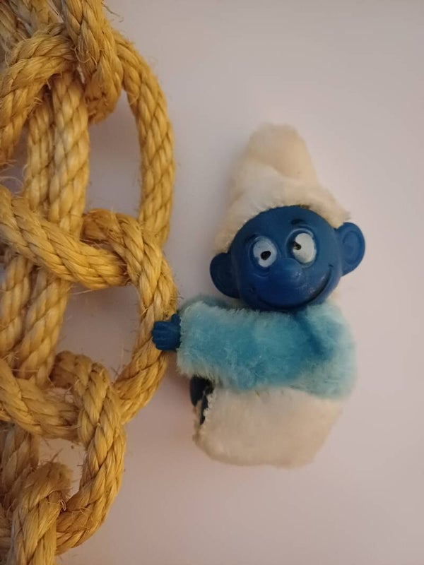 Vintage Smurf Knijpbeestje/poppetje jaren 80