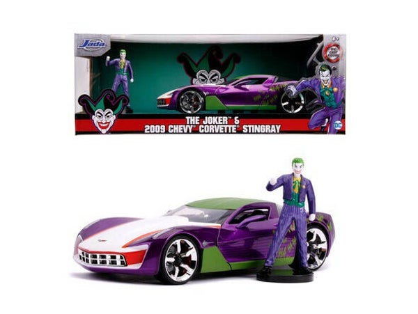 DC Comics: 2009 Chevy Corvette Stingray and the Joker 1:24 Scale Set