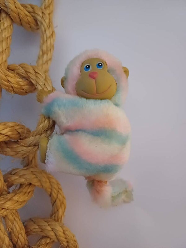 Vintage Aap Troetelbeer Knijpbeestje/poppetje jaren 80