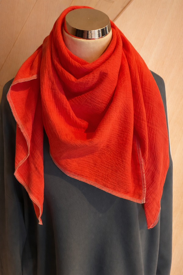 Musselin Tuch mittel Rotorange