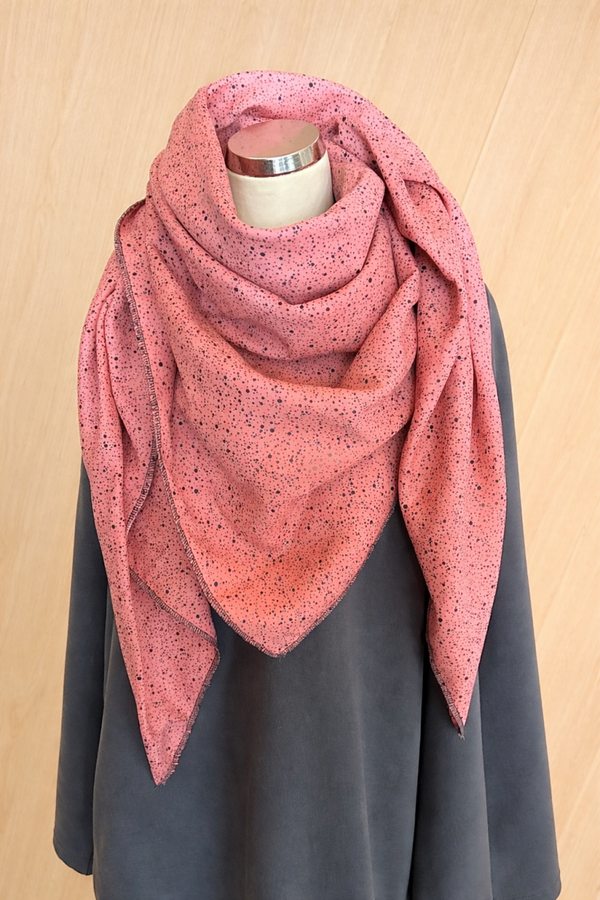 Musselin Tuch Groß Pink Punkte