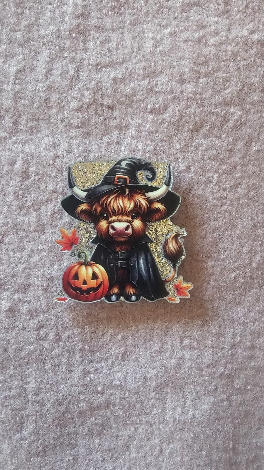 Magnet Kuh mit Kürbis