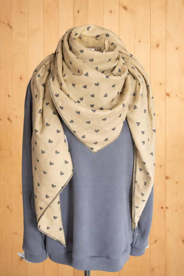 Musselin Tuch Groß Herzen