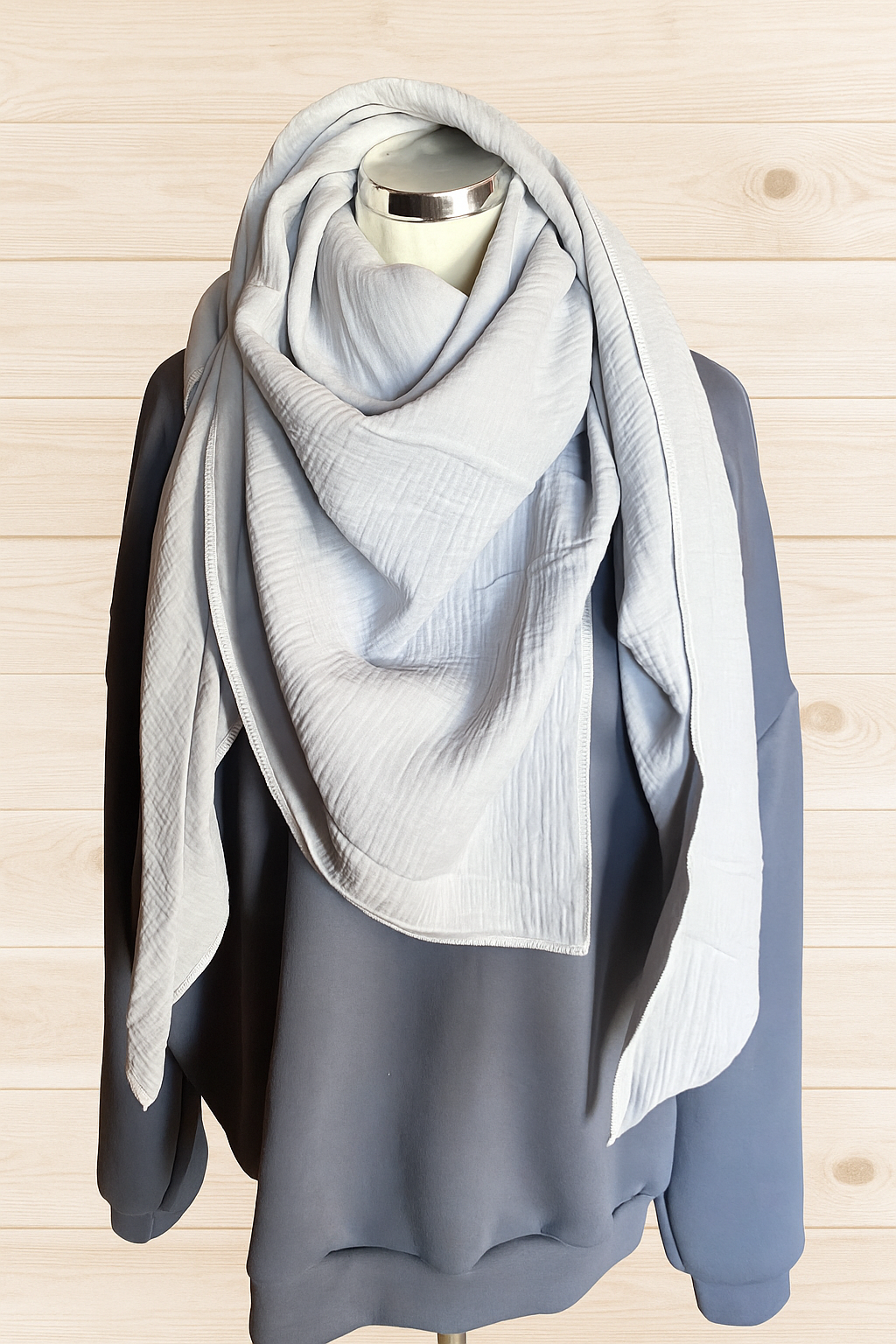 Musselin Tuch hellgrau