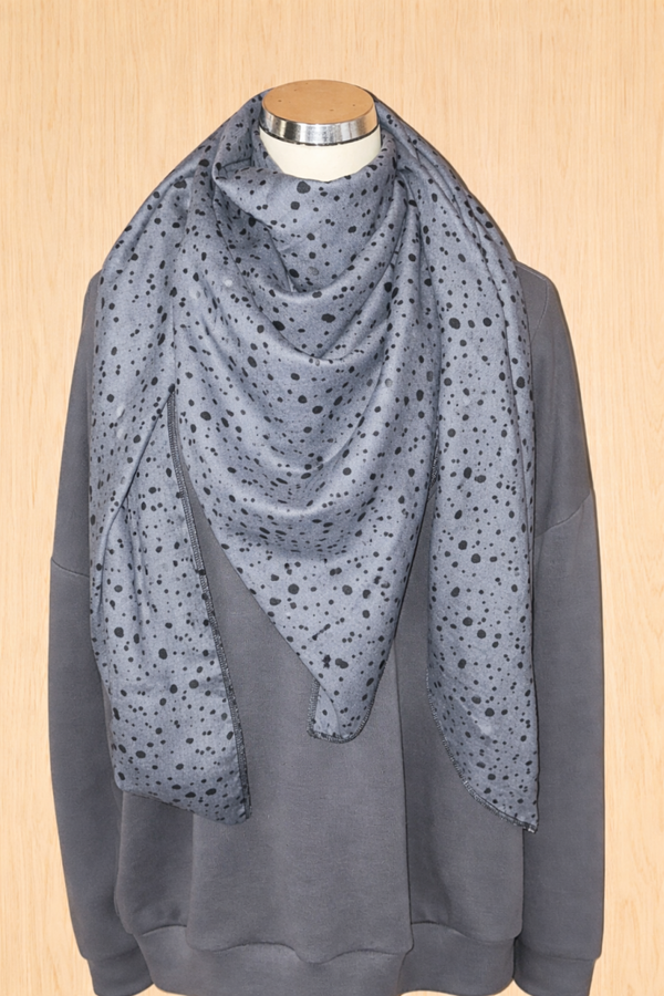 Musselin Tuch Groß Punkte grau